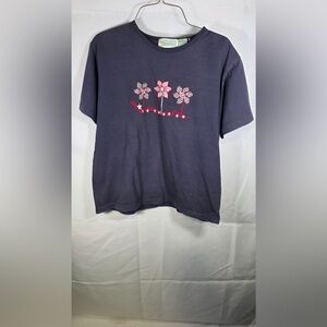 Shenanigans Vintage Red White And Blue Pinwheels Short Sleeve Shirt Size Large